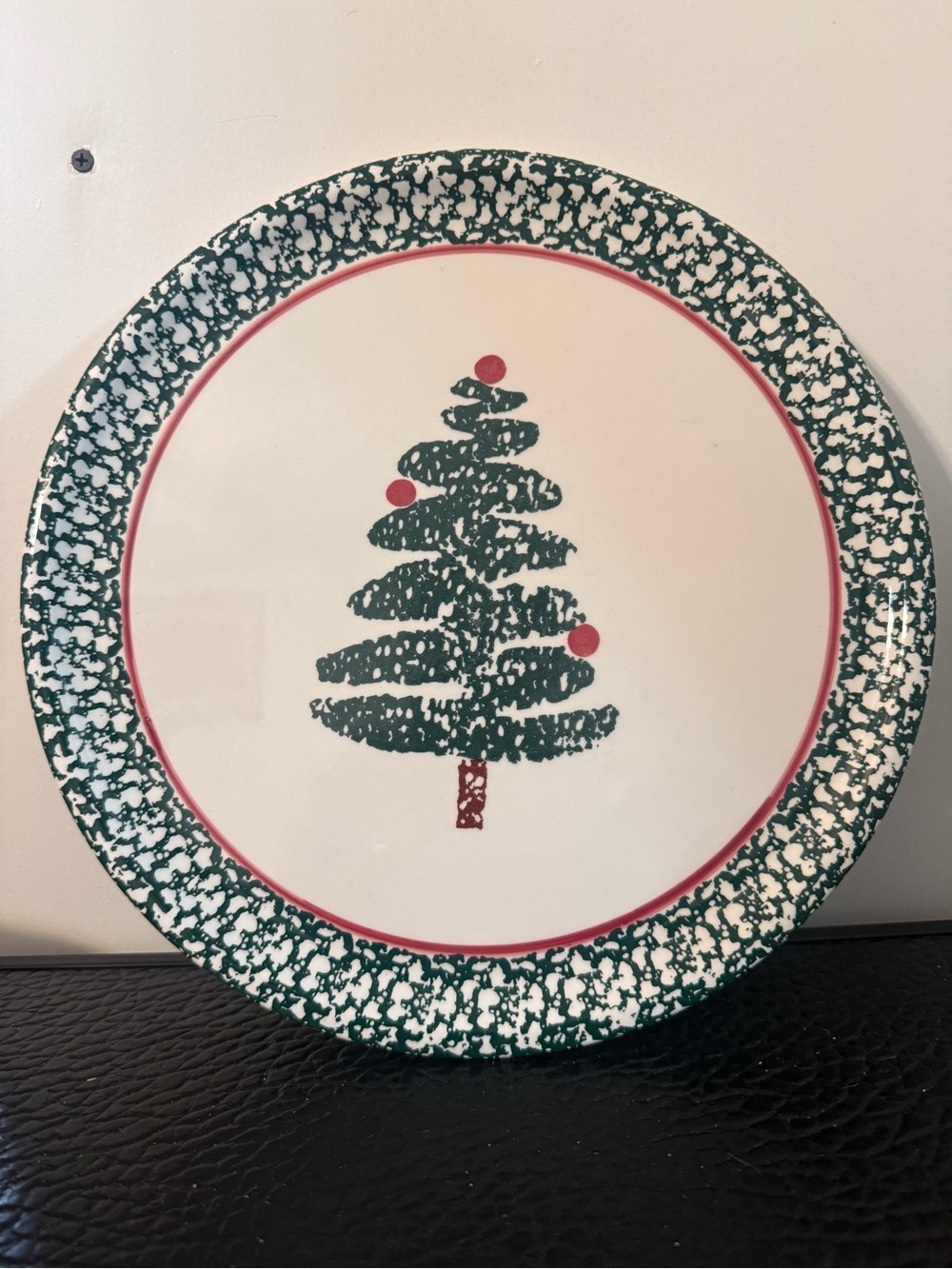 FURIO Holiday Christmas Tree Stoneware Dinner Plate Made in ITALY 13 inches